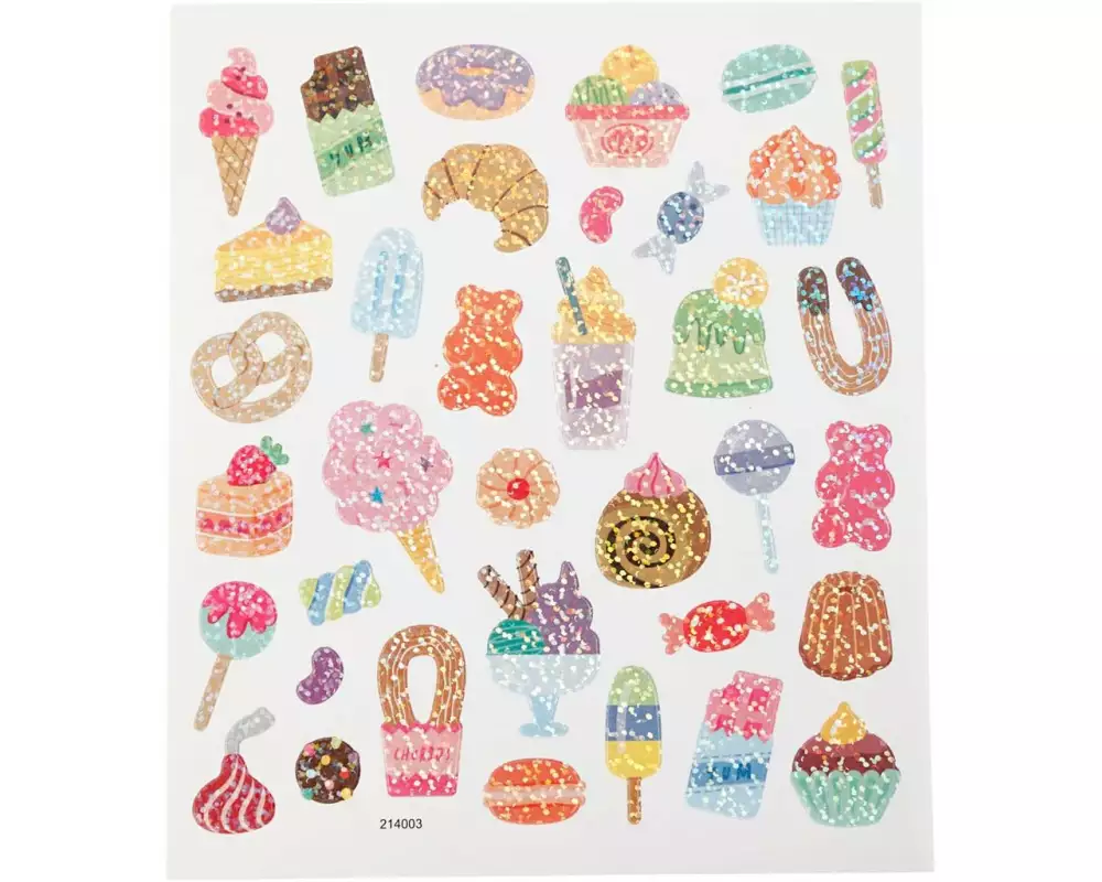Creativ Company Glitzersticker 15 x 16.5 cm 1 Blatt, Süssigkeiten
