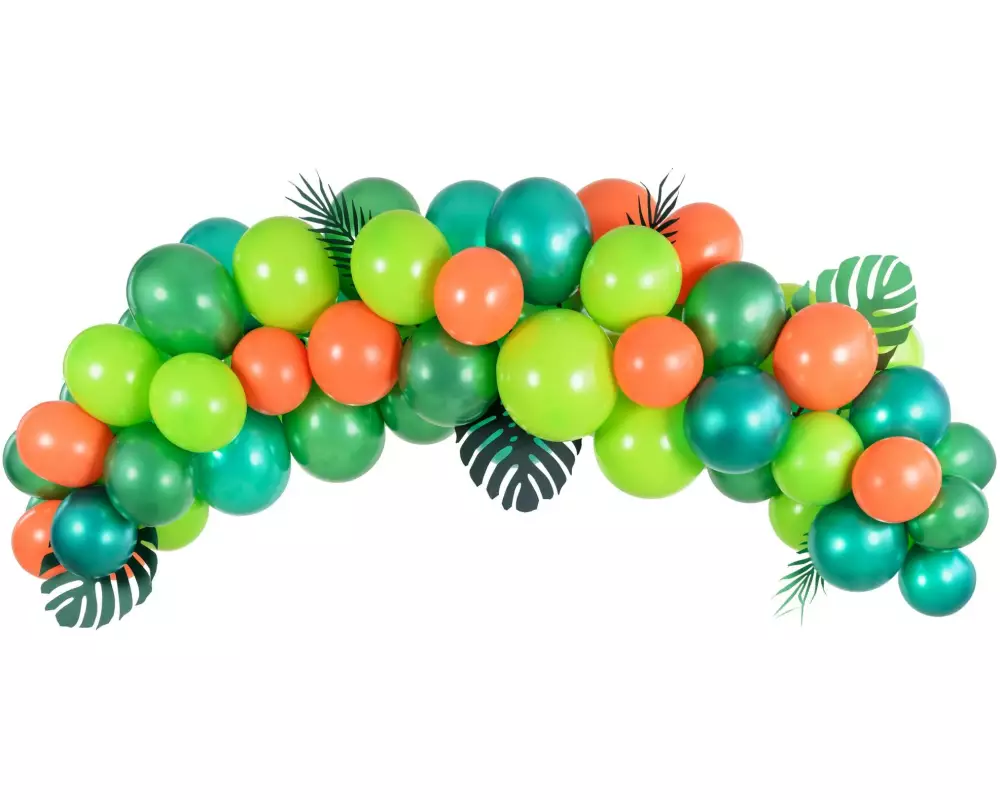 Partydeco Luftballon Girlande Dino 2 m, 60 Ballons