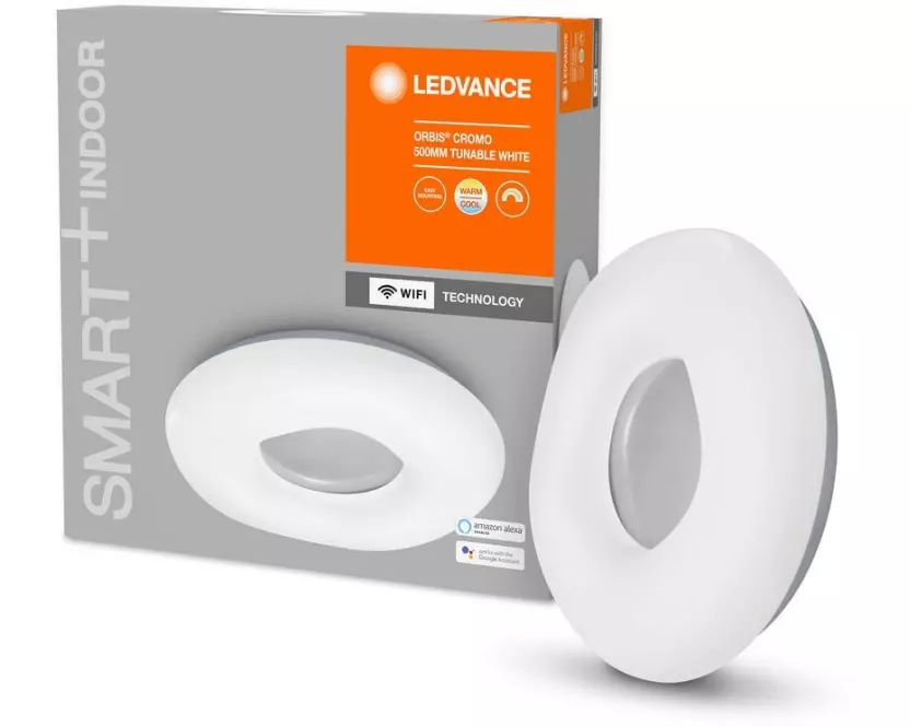 Ledvance Deckenleuchte SMART+ Orbis Cromo, 30 W, Ø 50 cm, Weiss