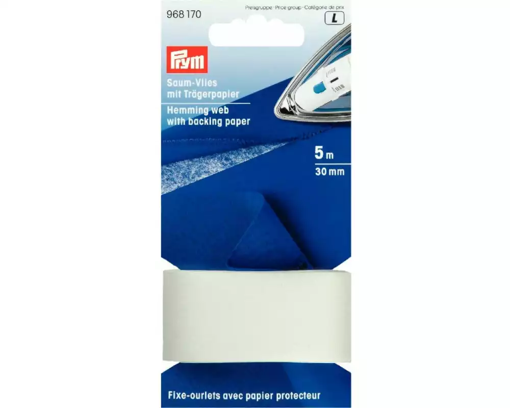 Prym Vlies Trägerpapier Saum 38 mm, Weiss