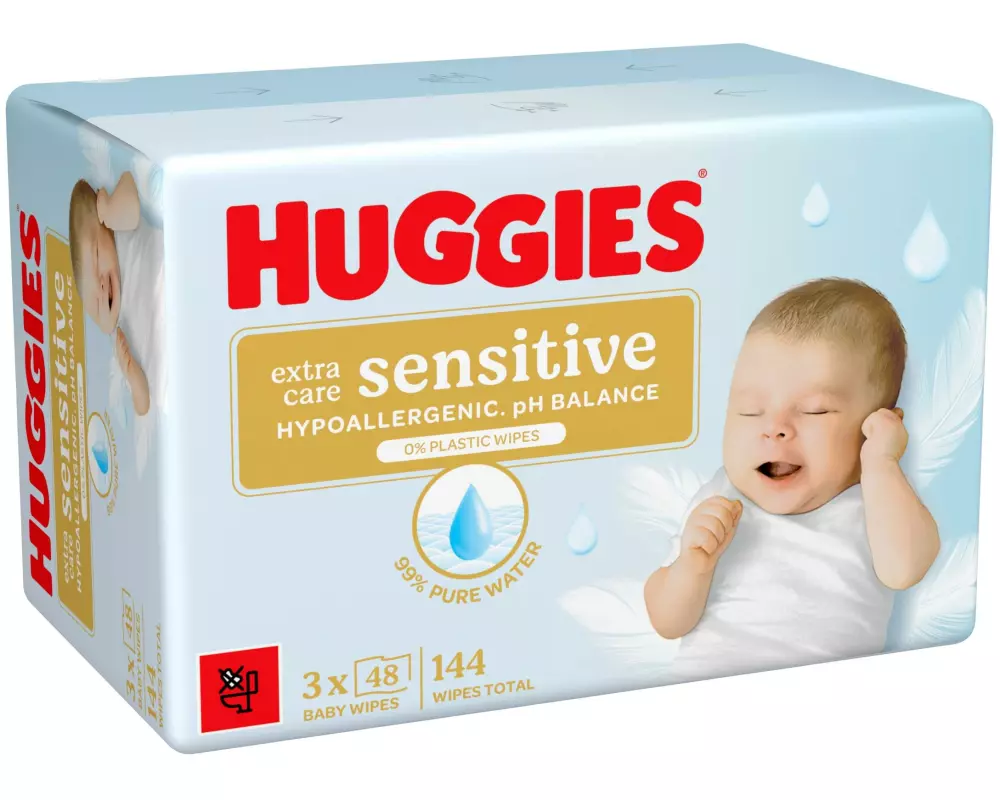 Huggies Feuchttücher Extra Care Sensitive 3 x 48 Stück