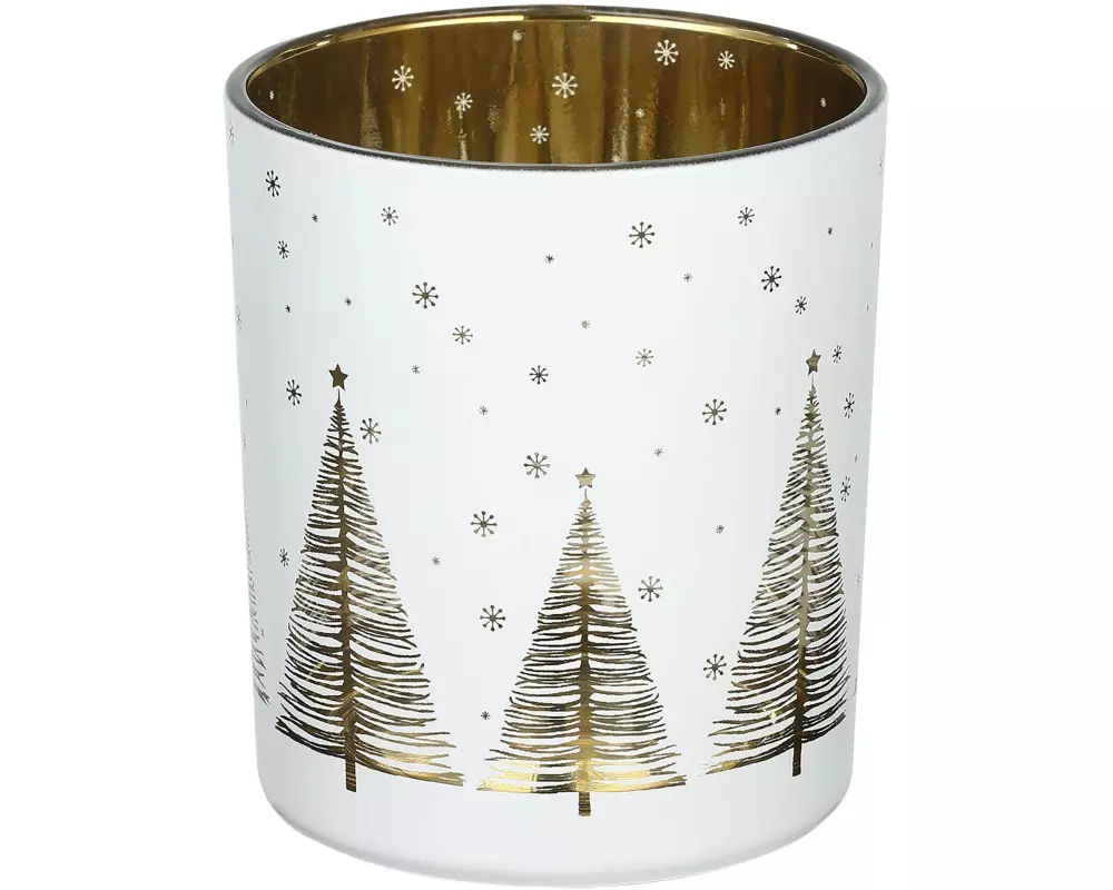 EGLO Weihnachtswindlicht Lukut Ø 8,8 cm, Gold/Weiss
