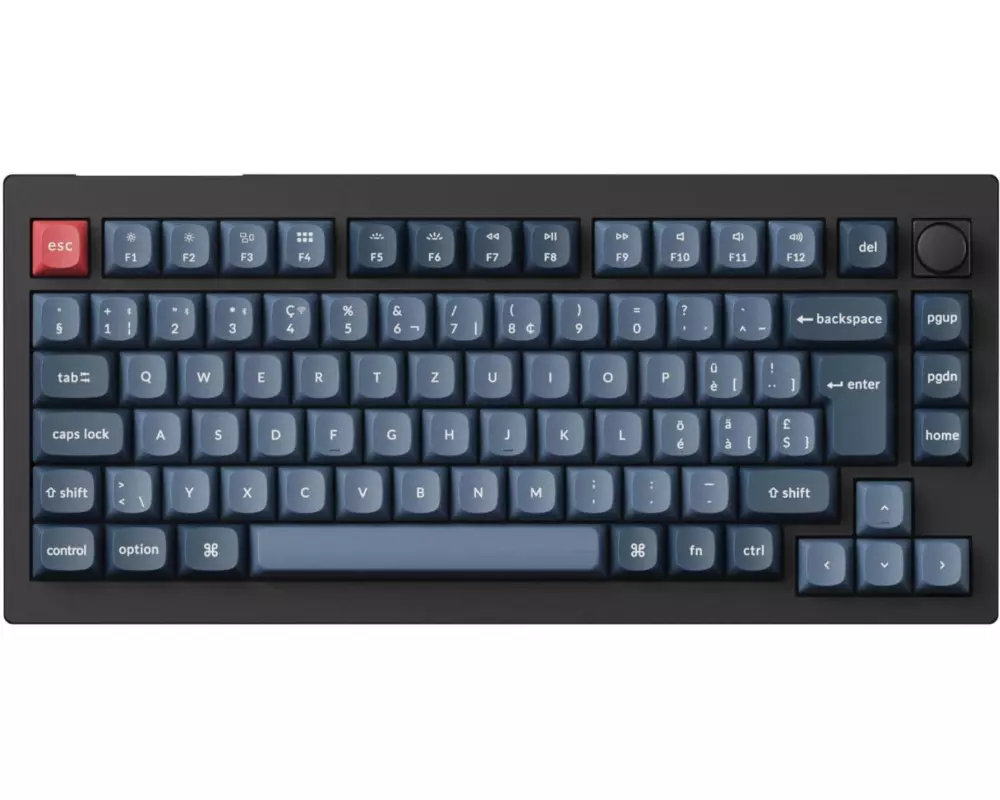 Keychron Gaming-Tastatur V1 Max Black Red Switch