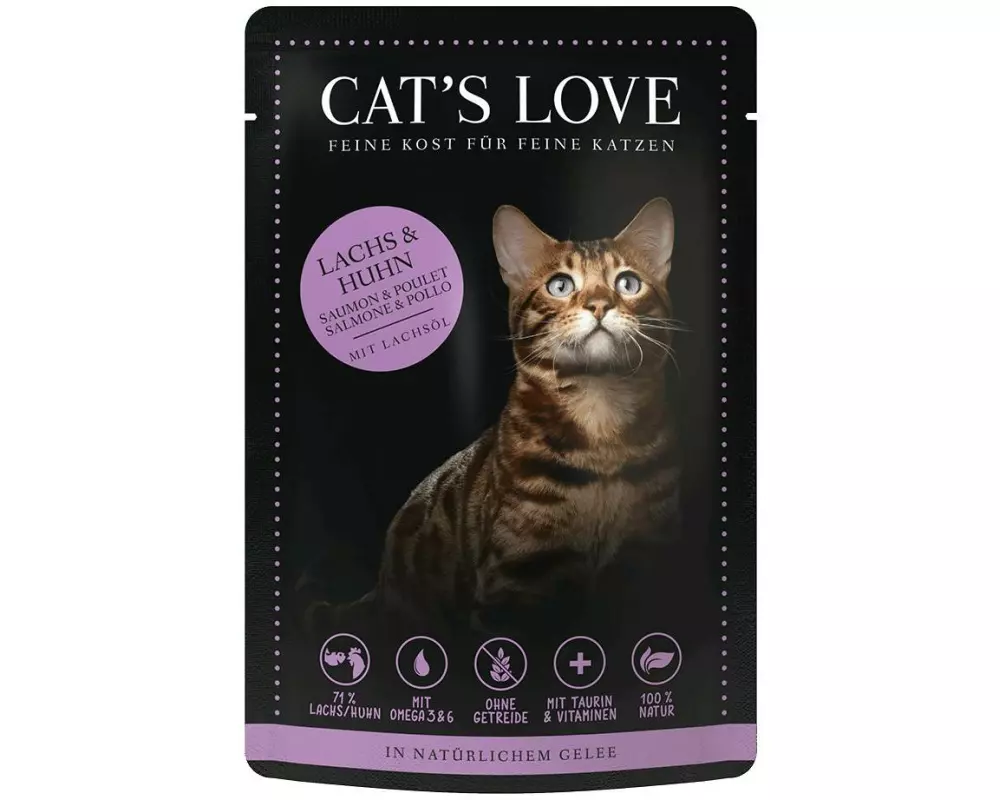 Cat's Love Nassfutter Adult Lachs & Huhn, 85 g