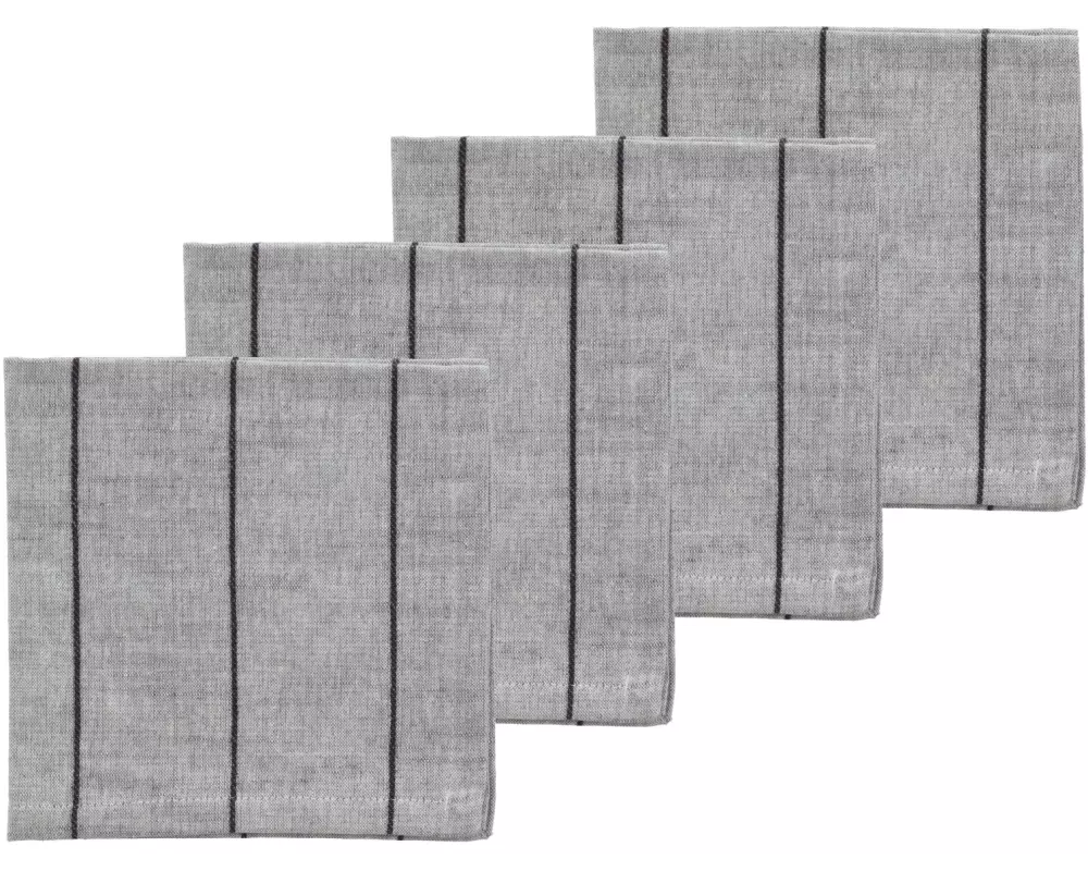 Södahl Stoffserviette Line 45 cm x 45 cm, 4 Stück, Grau