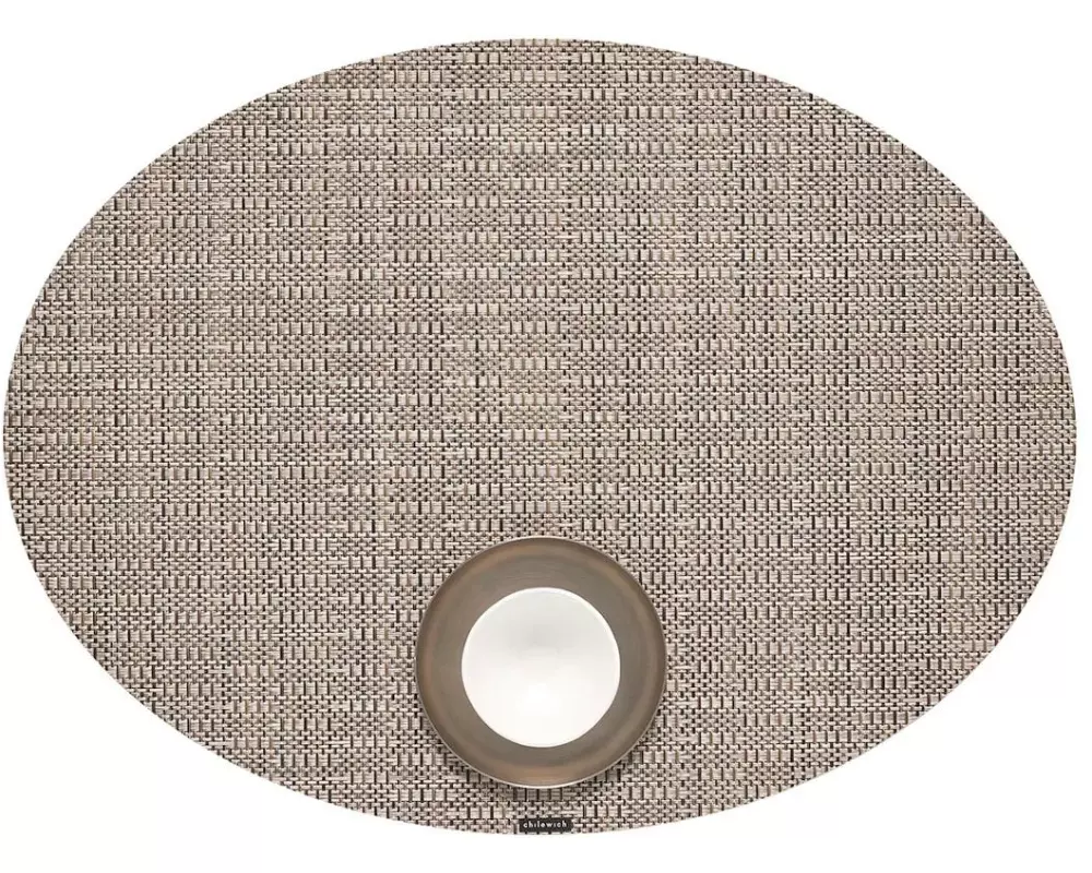 Chilewich Tischset Thatch, oval, 36 cm x 49 cm, Umber