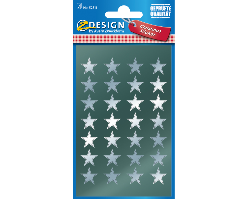 Z-DESIGN Sticker Sterne 52811 silber 2 Bogen