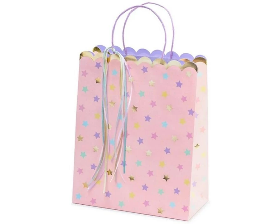 Partydeco Geschenktüte Sterne 26 x 32 x 13 cm, 1 Stück