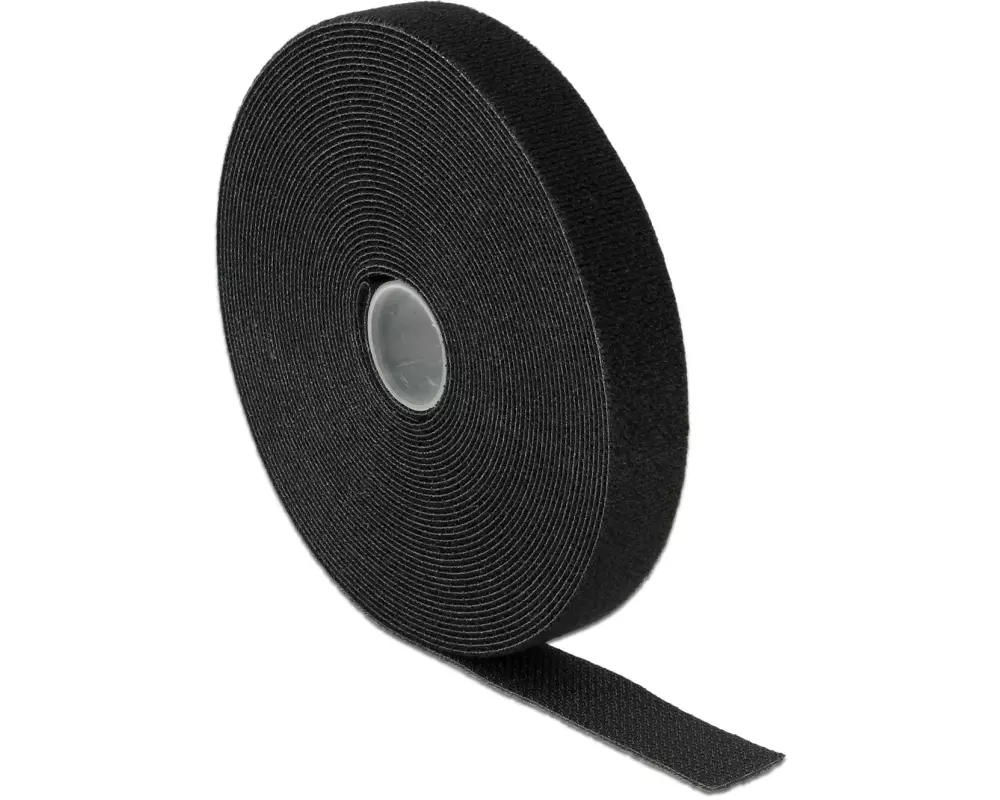 Delock Klettband-Rolle 10 m x 20 mm Schwarz