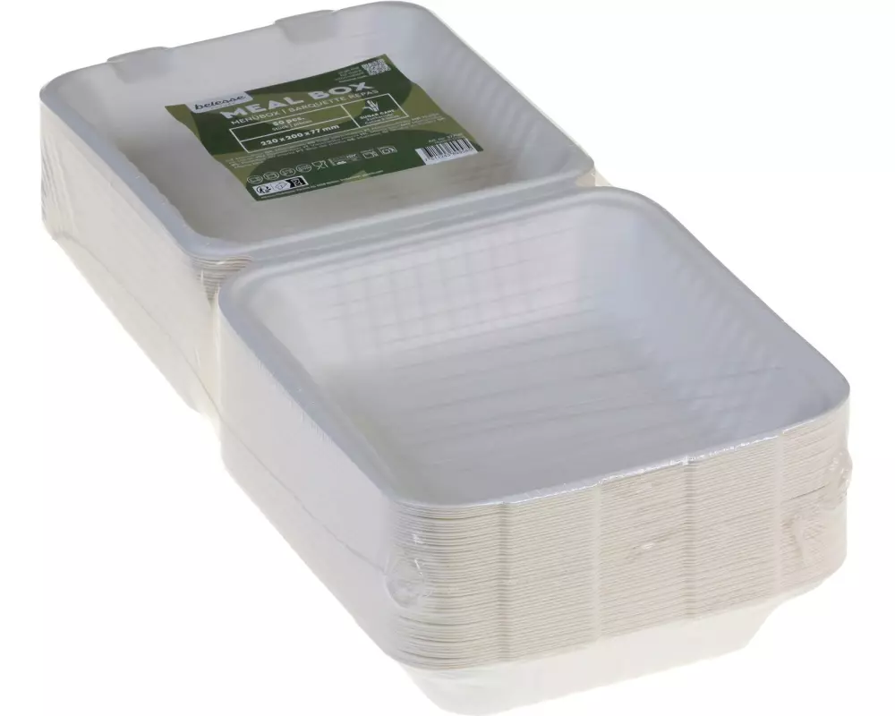 belesse Menübox Zuckerrohr weiss 1100 ml 50 Stück