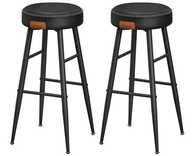 VASAGLE Barhocker 2 Stück 51.6 x 76.2 cm, Schwarz