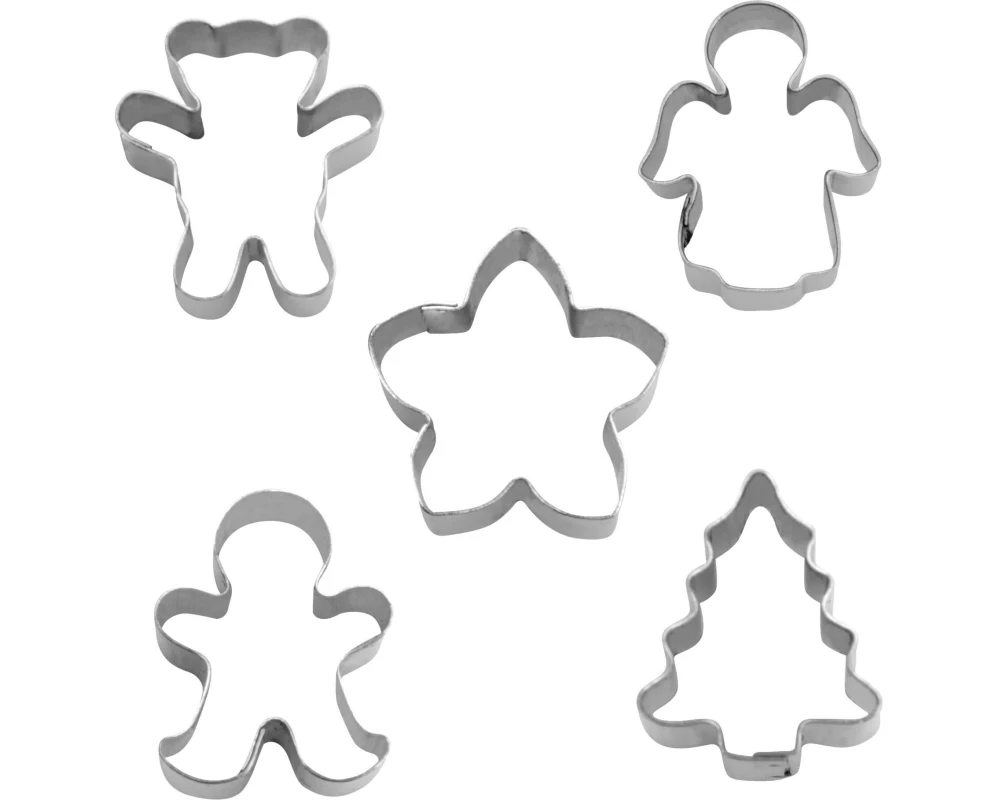 Städter Guetzli-Ausstecher Mini Weihnachten 5-teilig, 1.5 cm