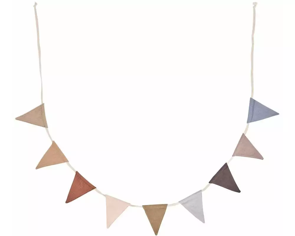 OYOY Girlande Moni Muslin 2.4 m, Beige/Braun