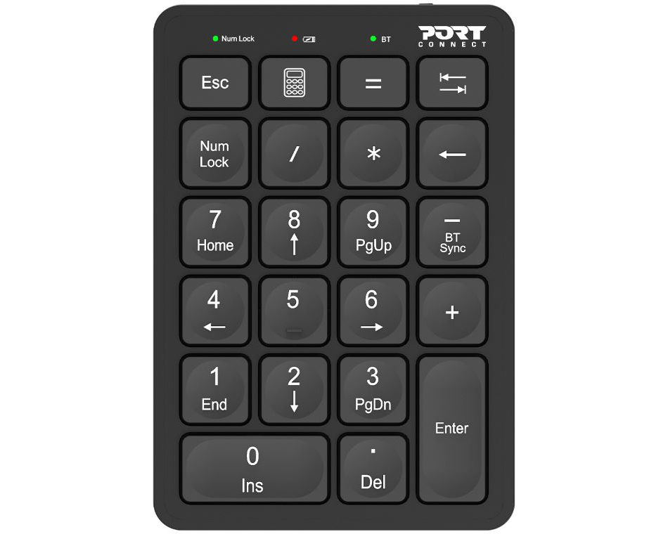 PORT BT Rechargeable Keypad 900802 USB-C, Windows&macOS