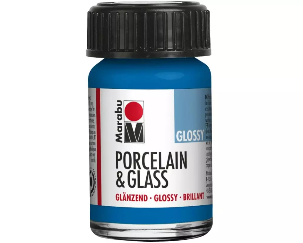 Marabu Glas- und Porzellanfarbe 057 Enzian, 15 ml