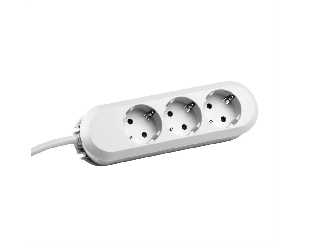 BACHMANN SMART Steckdosenleiste 3x Schutzkontakt, genietet, weiß, 5 m