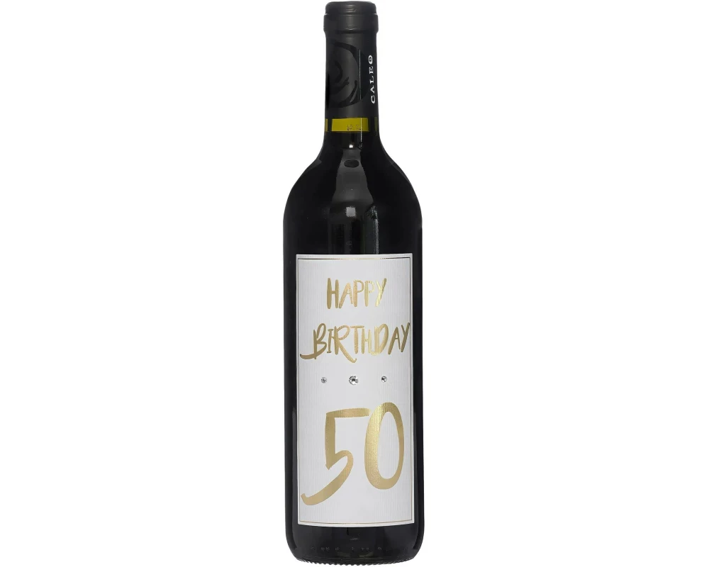 Dreams and Fantasy Geschenkidee Rotwein Happy Birthday 50 Gold, 750 ml