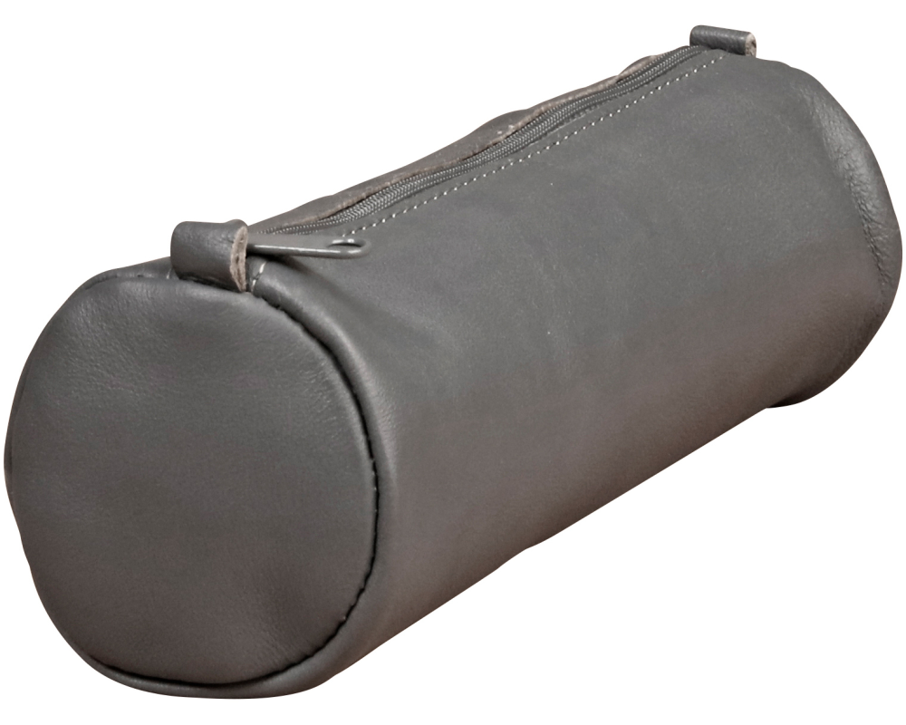 CLAIREFONTAINE Schlamperetui AgeBag 21x6cm 77033C grau, rund, Leder