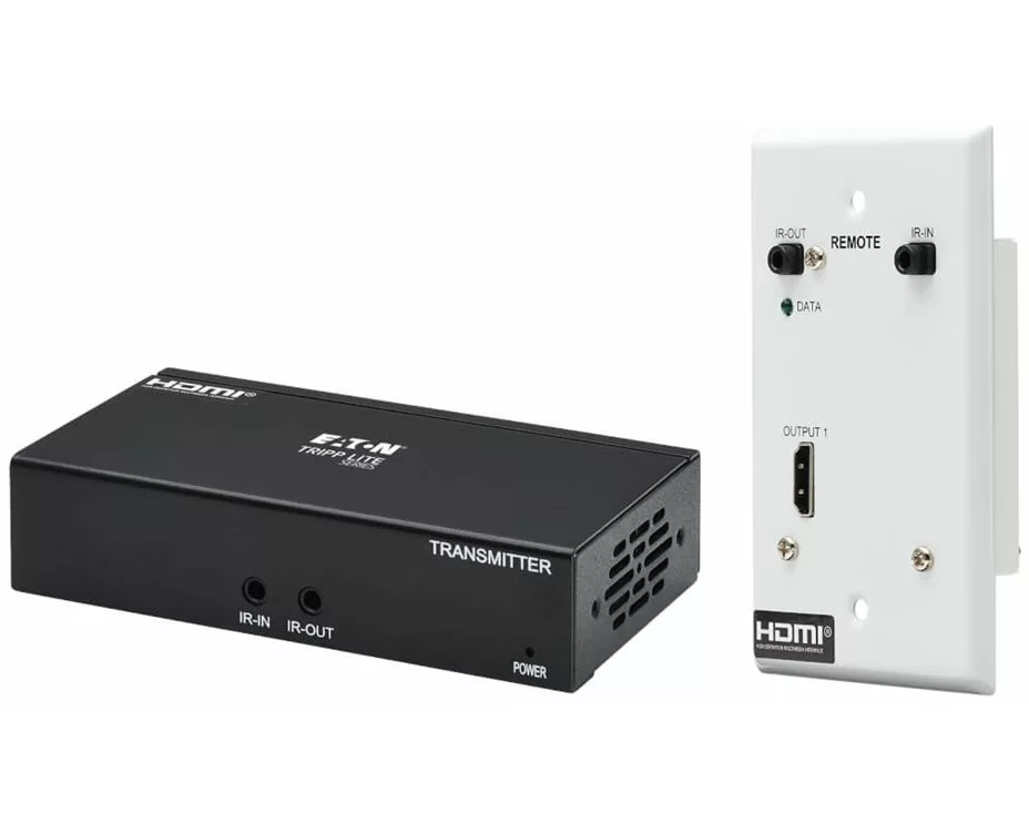 EATON TRIPPLITE HDMI over Cat6 Extender Kit, Box Transmitter/Wall Plate Receiver, 4K 60Hz, 4:4:4, IR, PoC, HDR, HDCP, 2.2 230ft.
