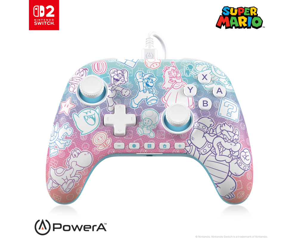 POWER A Advantage Wired Controller NSGP0526-01 NSW2, Mushroom Kingdom