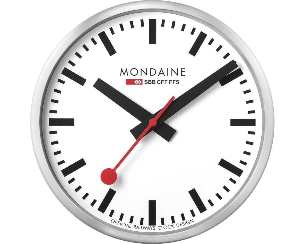 MONDAINE Wanduhr 400mm A995.16SBB weiss/schwarz
