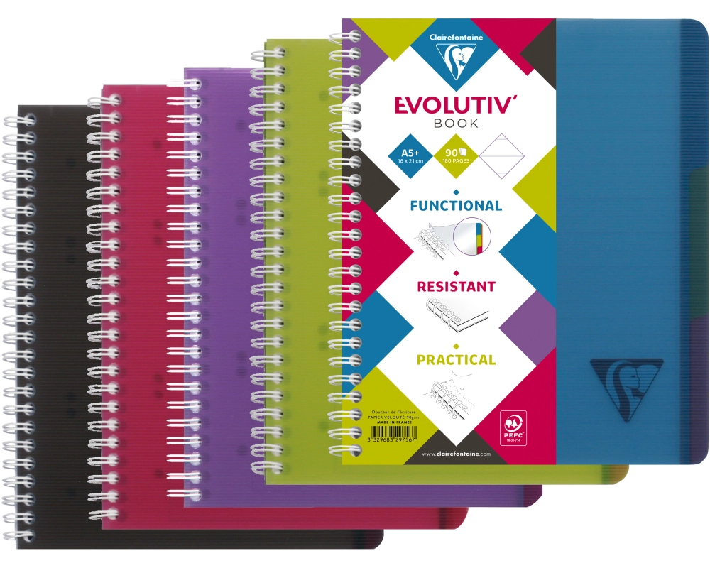 CLAIREFONTAINE LINICOLOR Heft A5+ 329756 L8+MC 90 Blatt