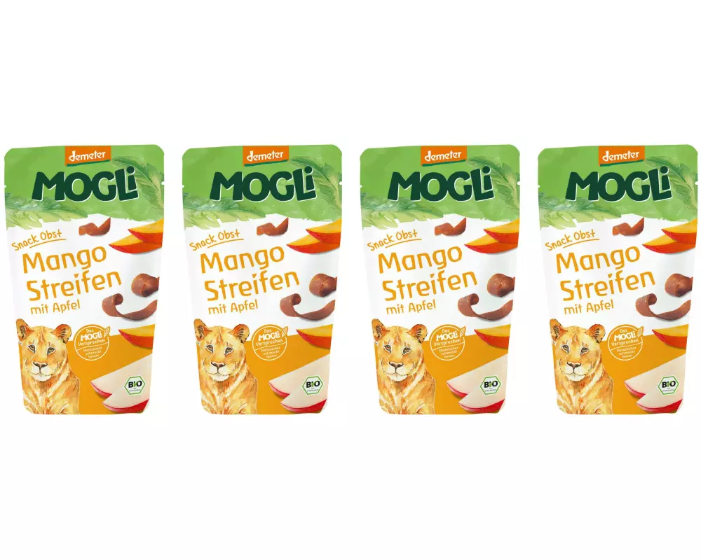 Mogli Knabberspass Fruchtstreifen Mango mit Apfel 4x 25 g