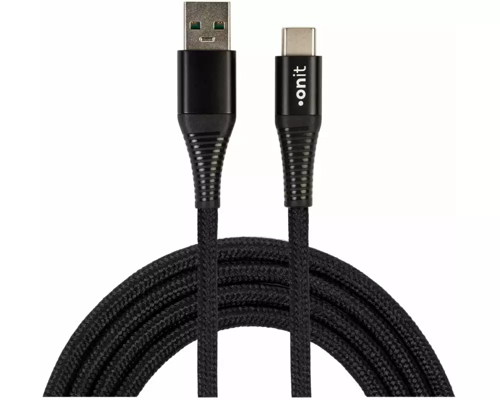 onit USB 2.0-Kabel USB-A - USB-C 1 m, Schwarz