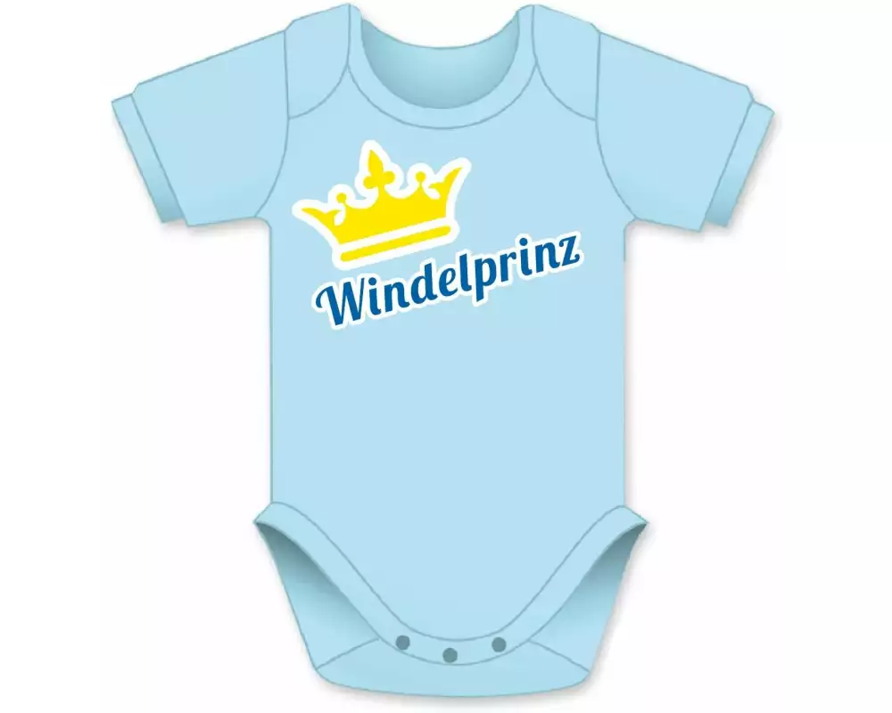 Trendcompany Babybody Windelprinz 62/68, Hellblau