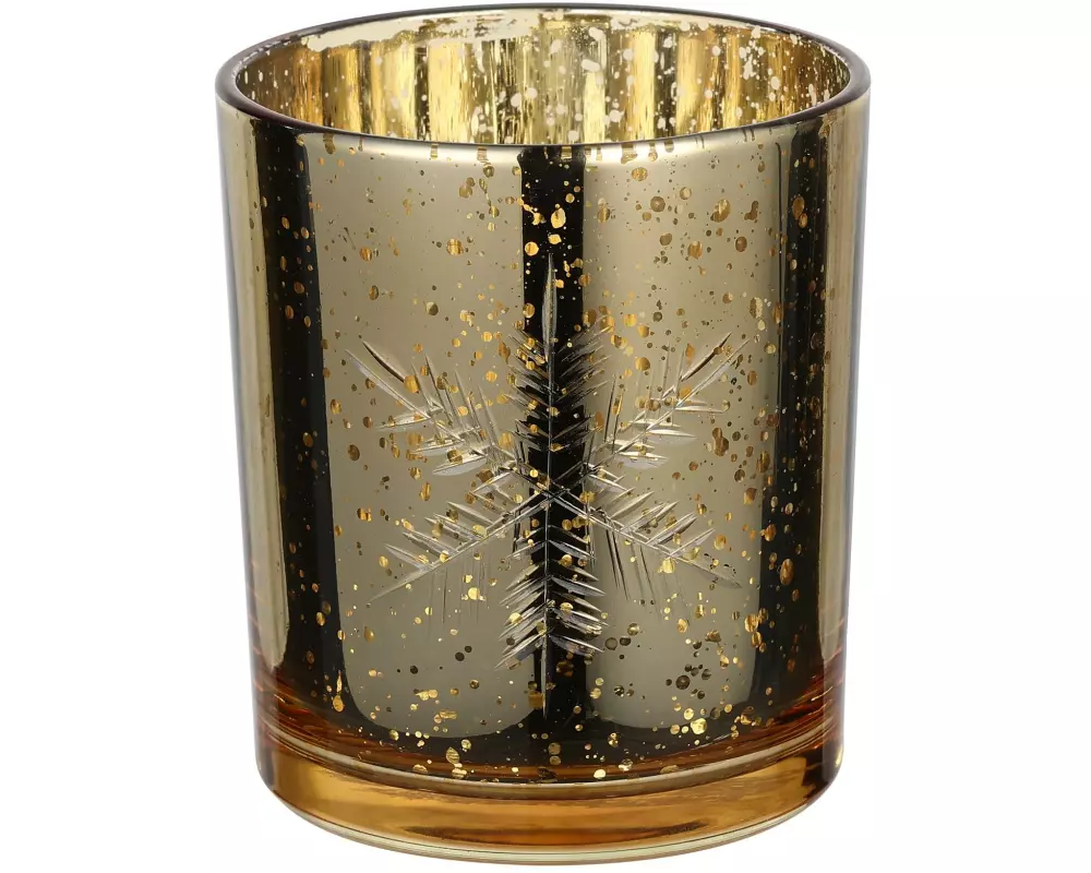 EGLO Teelichthalter Scheeflocke Lukut 10 cm Gold, Glas