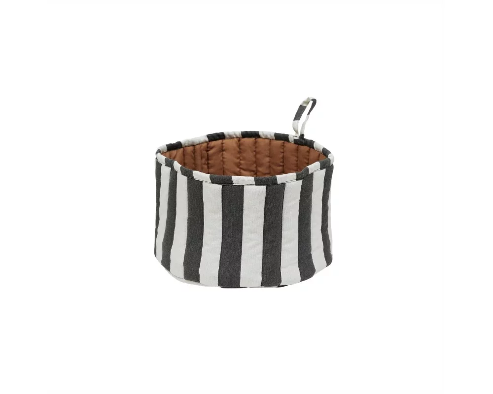 OYOY Brotkorb Toppu Schwarz/Weiss/Taupe