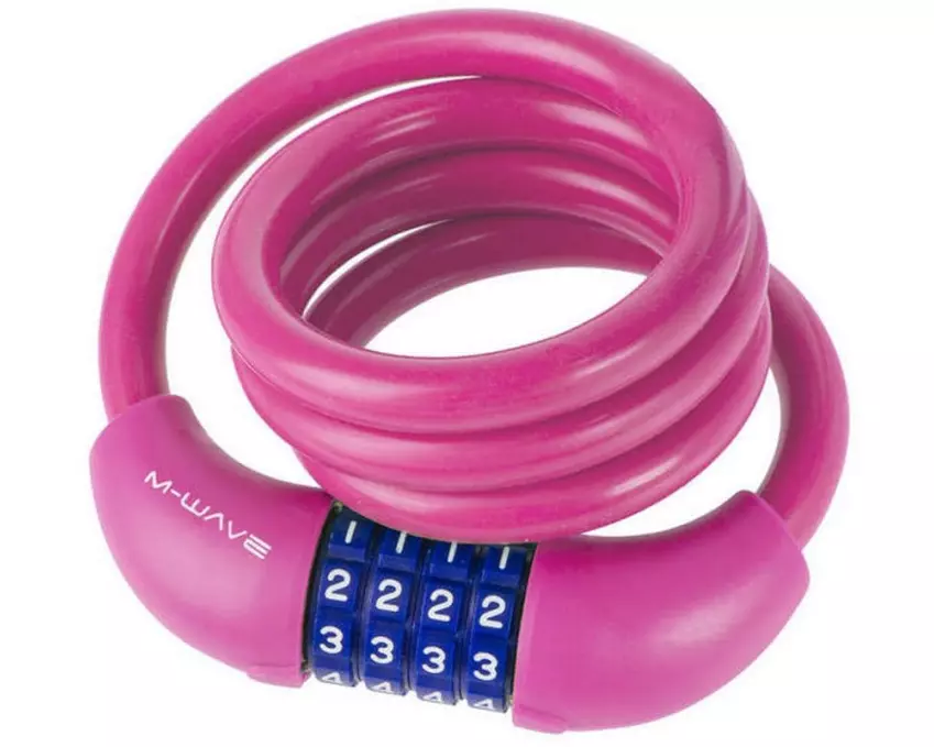 M-Wave Silikon-Spiralkabelzahlenschloss DS 12.10, Pink