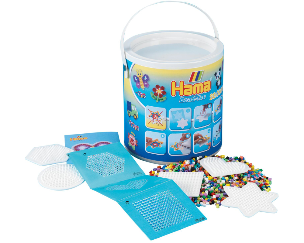 HAMA Bügelperlen Eimer Midi G1017701-0 20000 Perlen, Stiftplatte, BT