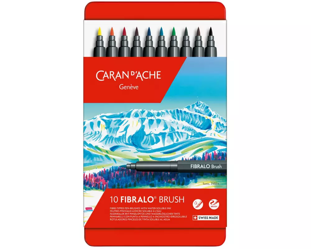 Caran d'Ache Filzstift Fibralo Brush 10 Stück