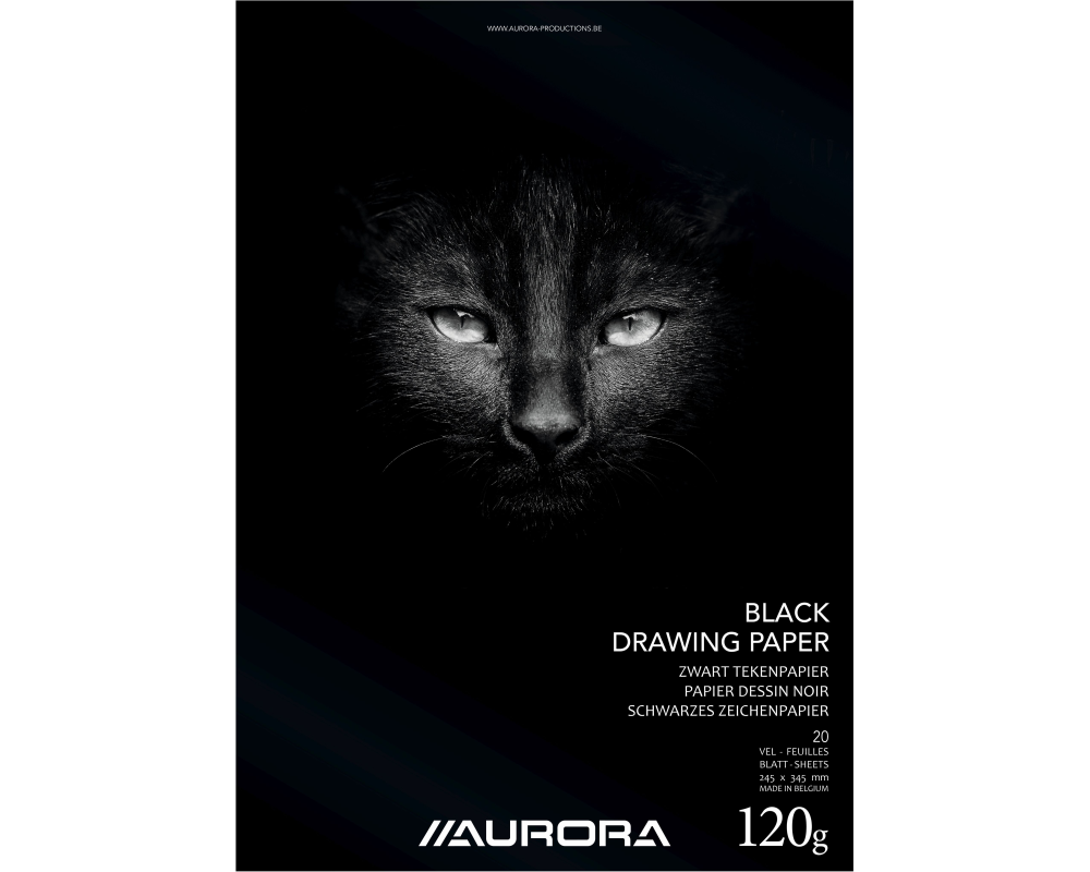 AURORA Zeichenblock 24,5X34,5cm BL3 schwarz, 120g 20 Blatt