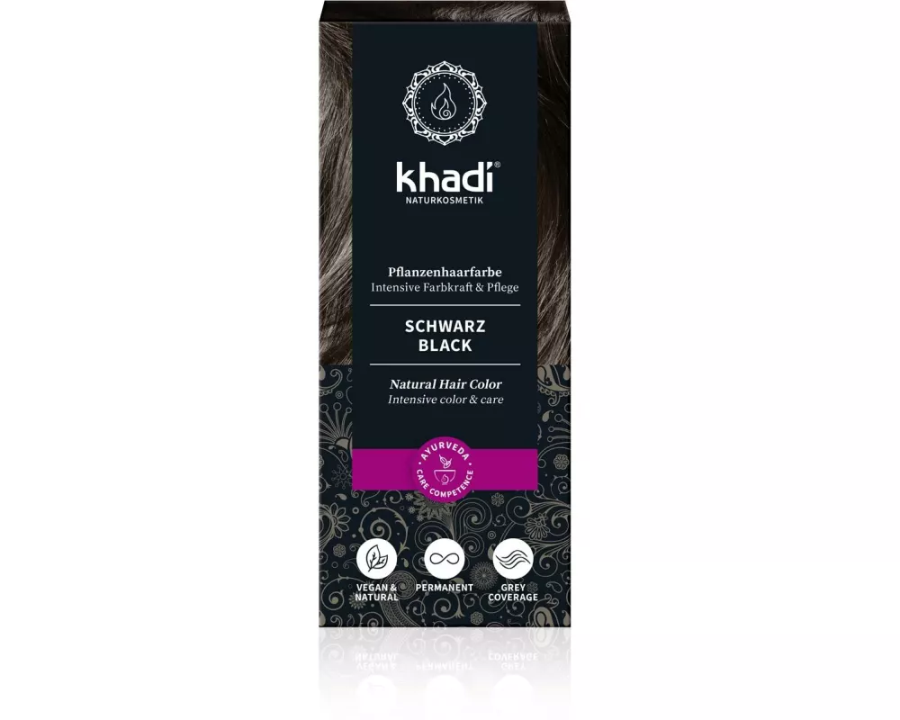 khadi Haarcoloration  Pflanzenhaarfarbe Schwarz 100 g