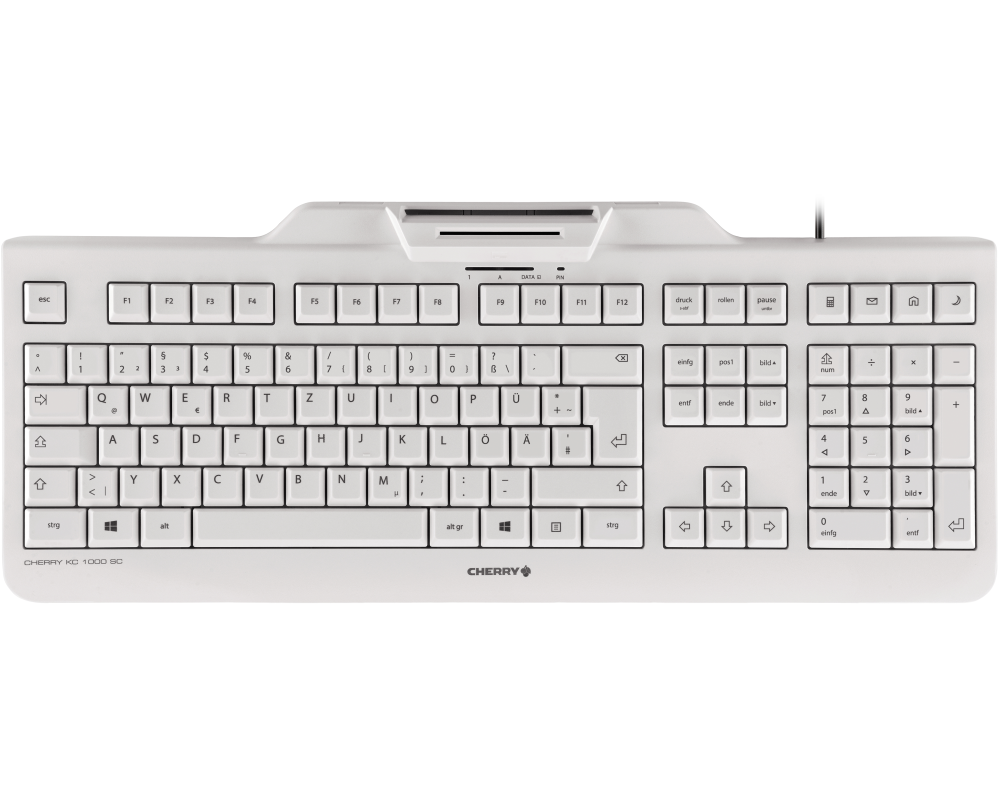 CHERRY KC 1000 SC Tastatur Büro USB QWERTY US Englisch Grau