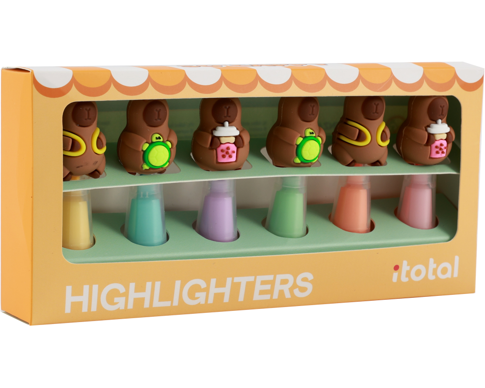 I-TOTAL Textmarker XL2306T Capybara, assortiert 6 Stück