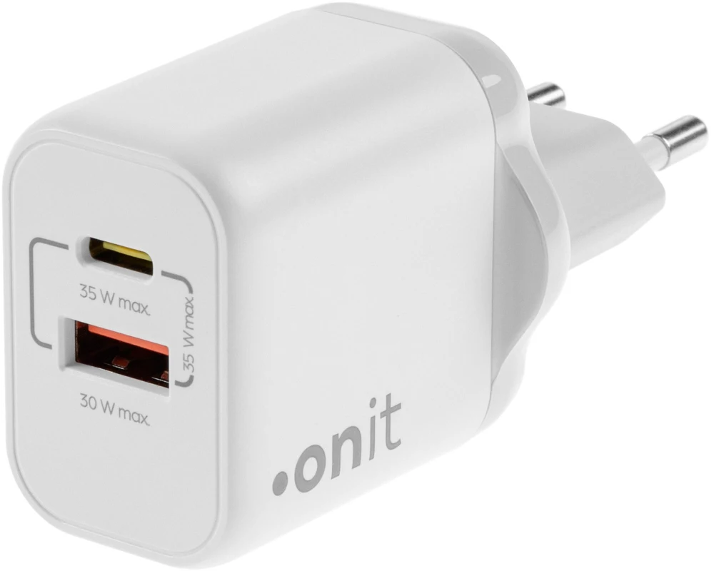 onit USB-Wandladegerät Dual 1C1A 35 W GaN Weiss