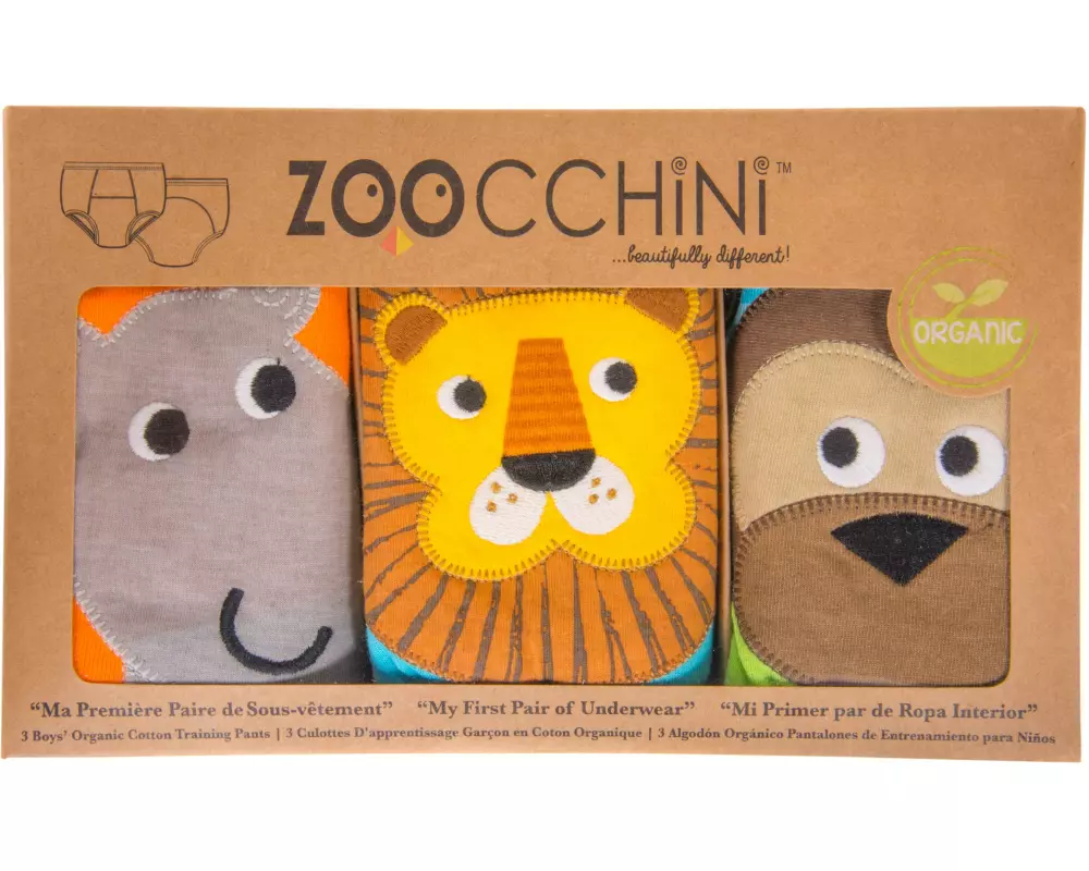 Zoocchini Trainings-Unterhosen 3er Set Boy Safari Grösse S