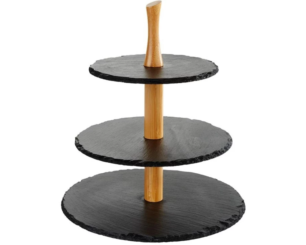 APS 3-stufige Etagère Braun/Schwarz