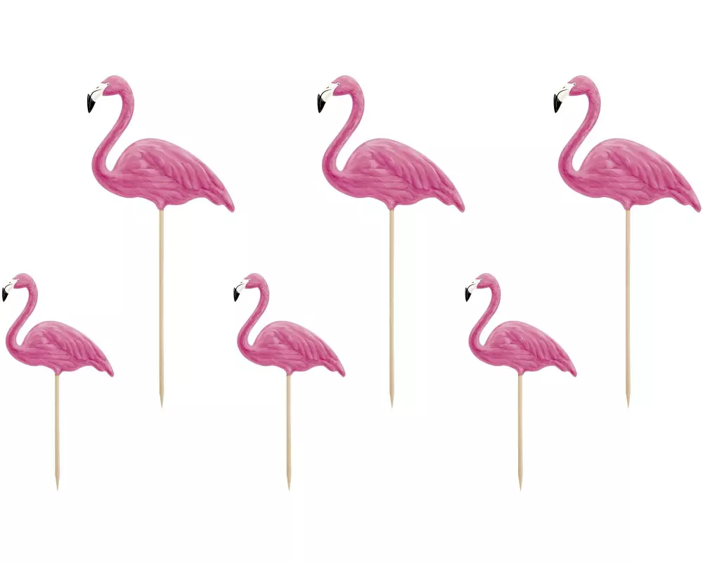 Partydeco Kuchen-Topper Aloha Flamingos 1 Stück, Pink