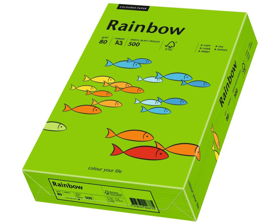 RAINBOW Papier intensivgrün/78 A3 88042676 FSC, 80g 500 Blatt
