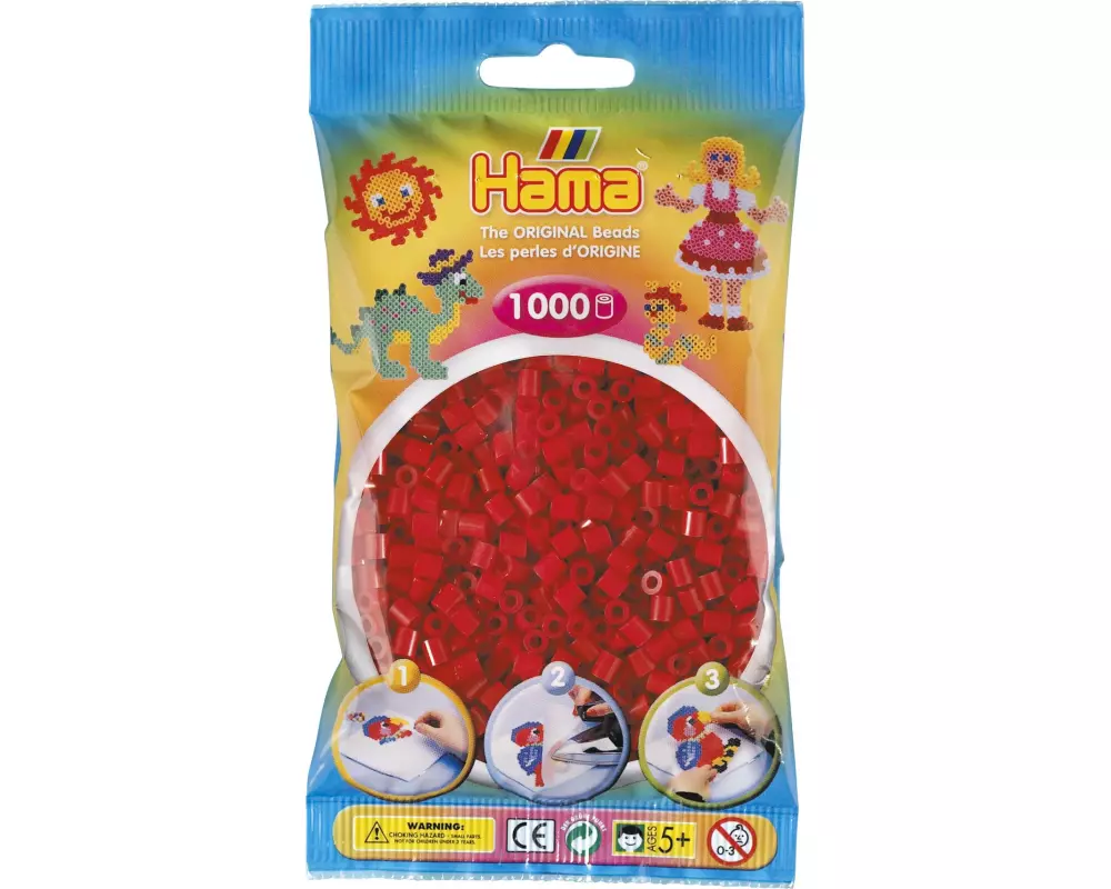 Hama Bügelperlen midi 1000 Stück, Rot