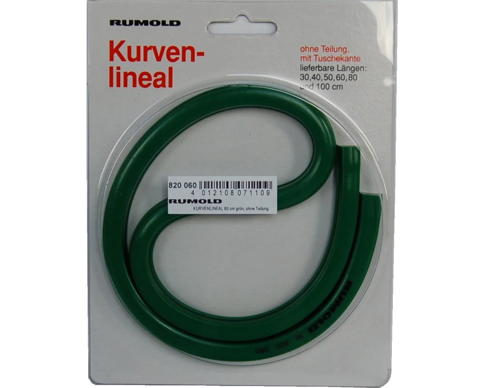 RUMOLD Kurvenlineal 60cm 820060 grün, ohne Teilung