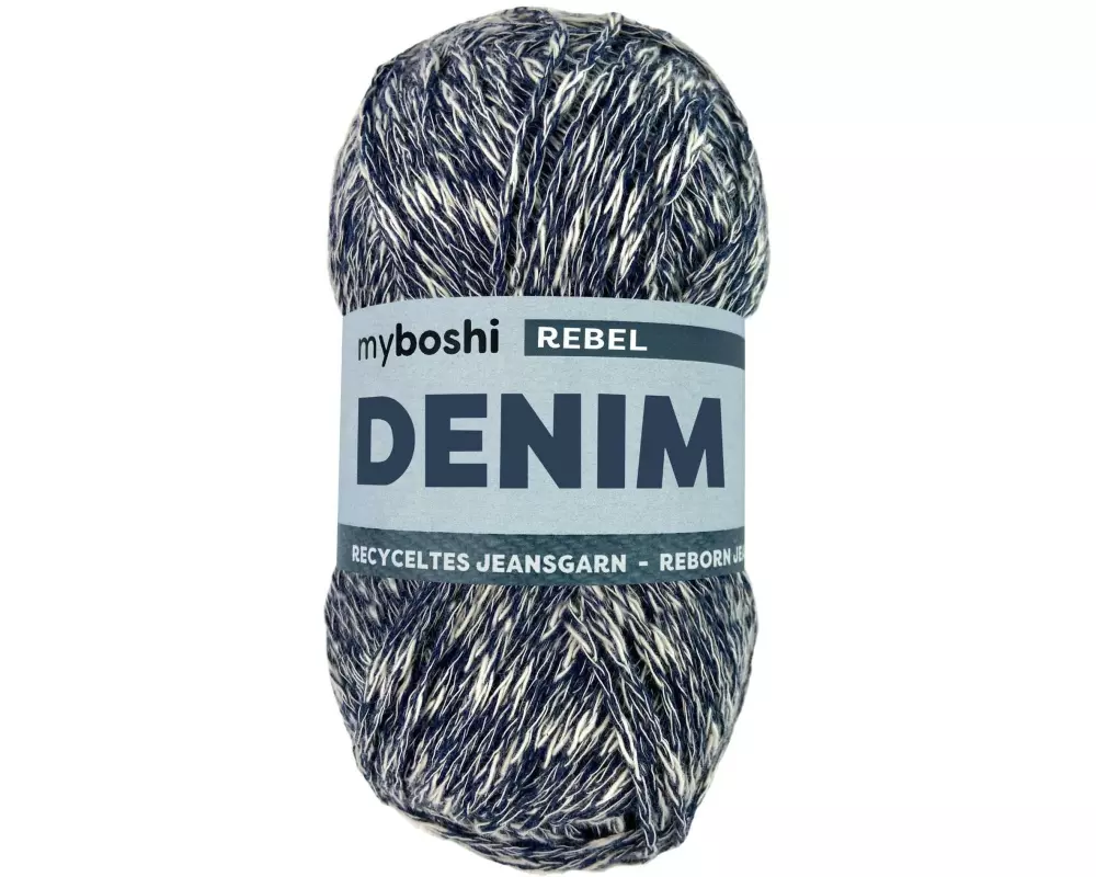 myBoshi Wolle Denim Rebel Dunkelblau gesprenkelt, 50 g, 135 m