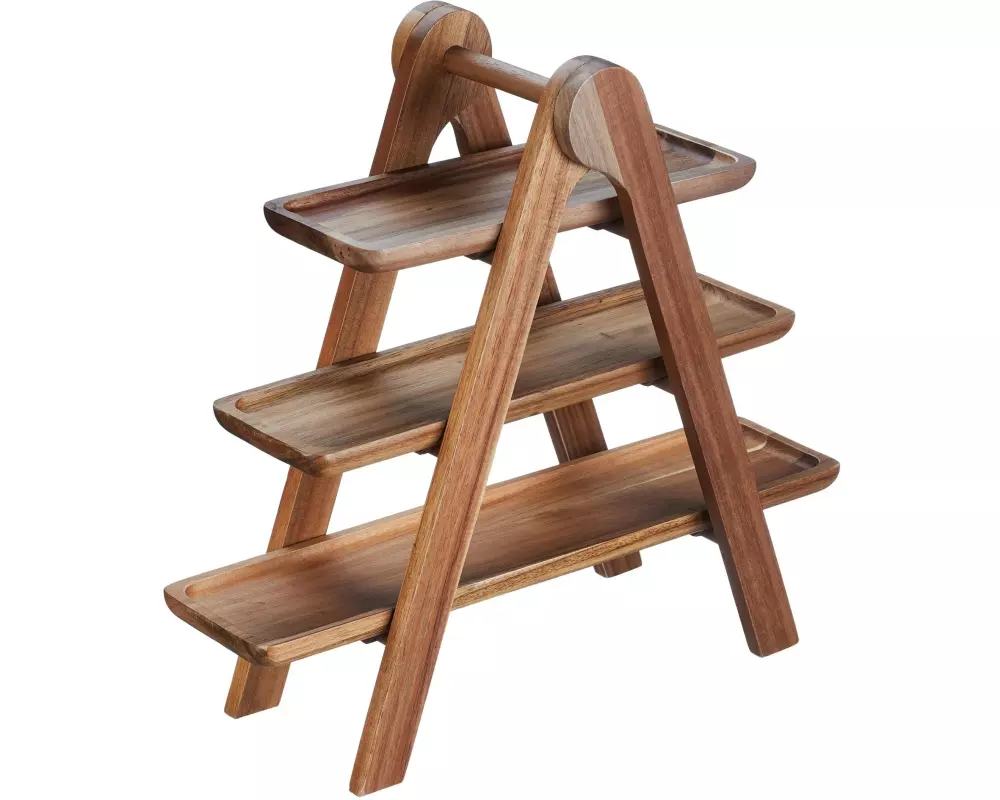 relaxdays Etagere 3-stufig, Braun