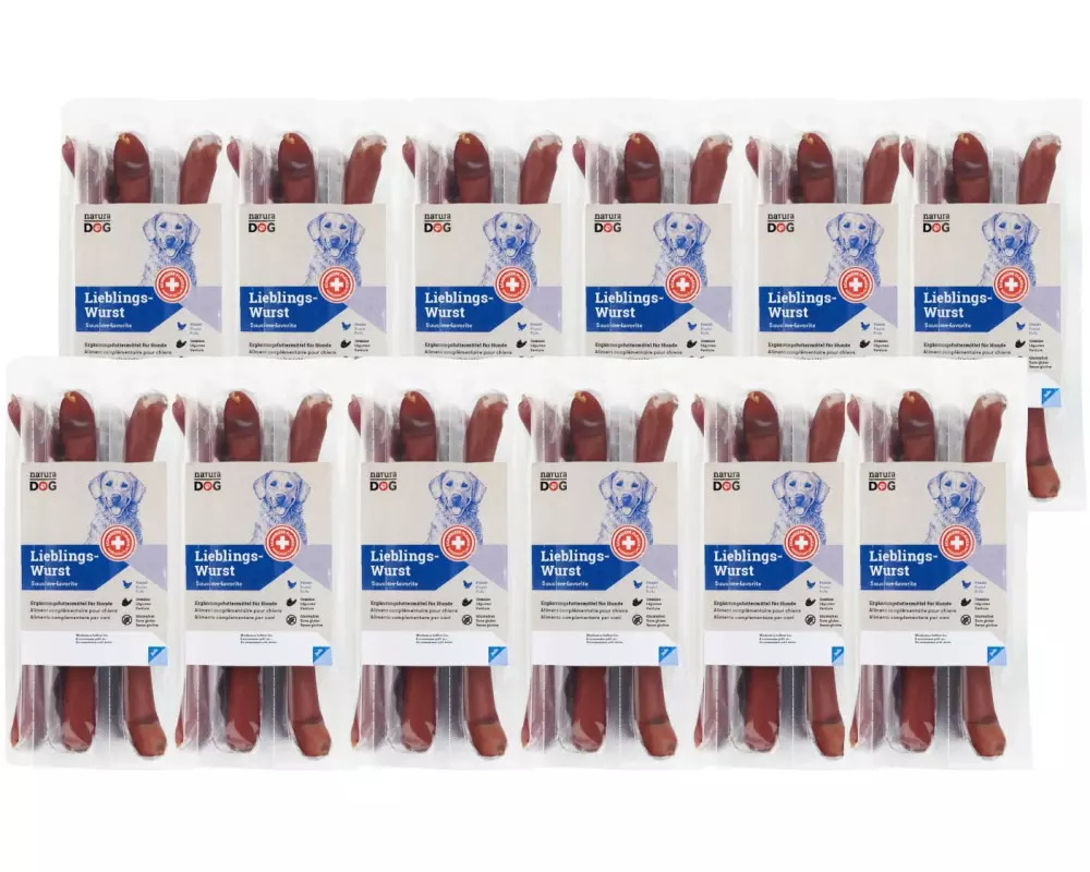 naturaDog Lieblingswurst Multipack, 12 x 5 x 50 g