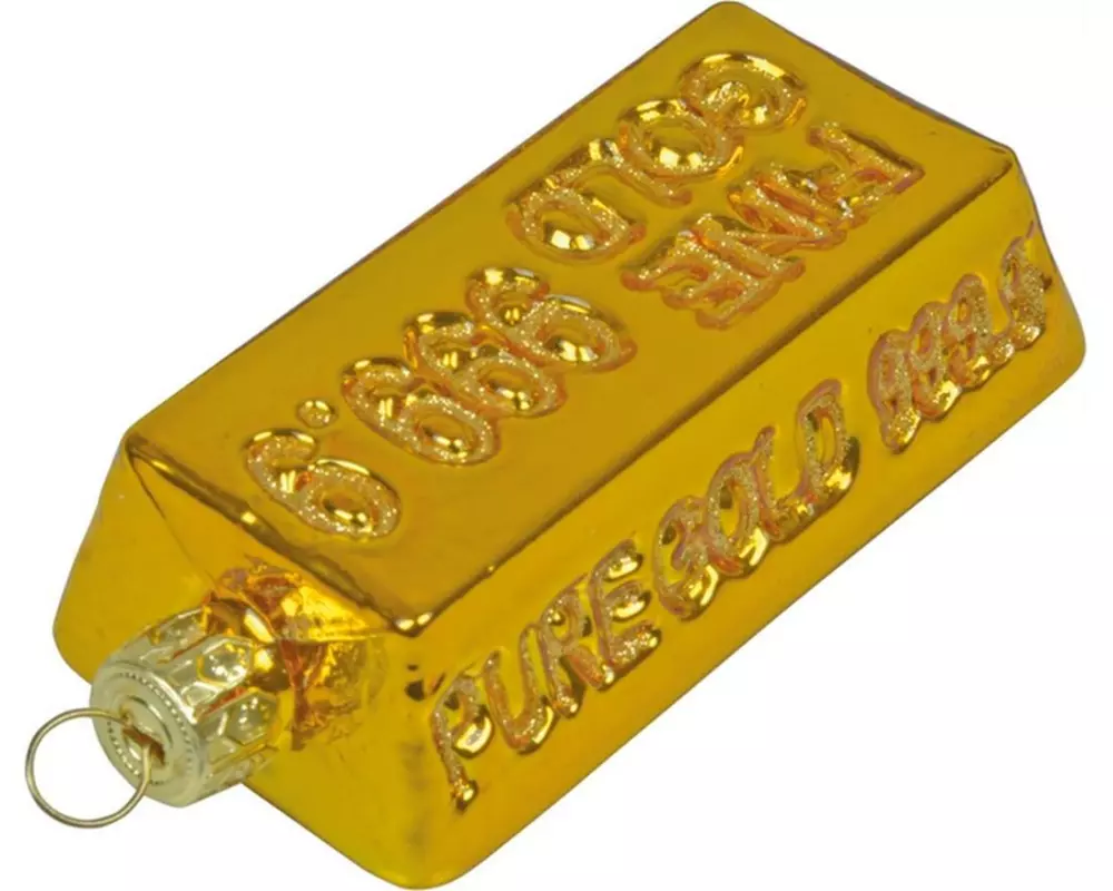 creanorm Weihnachtskugel Goldbarren Gold