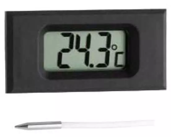 TFA Dostmann Thermometer Digital Einbau, Schwarz